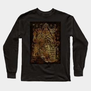 Potions and Pentagram (version 3). Mystic and occult design. Long Sleeve T-Shirt